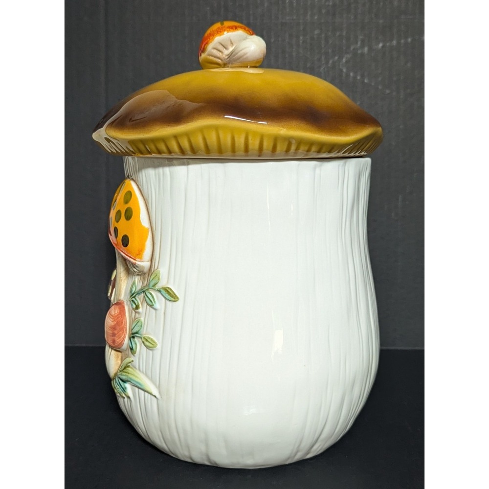Vintage Sears Roebuck and Company 1978 Merry Mushroom Large Canister and Lid 11" - Picture 4 of 16